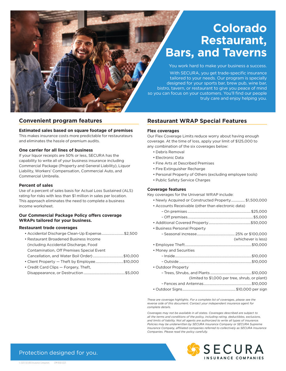 Colorado Restaurant WRAP Sell Sheet